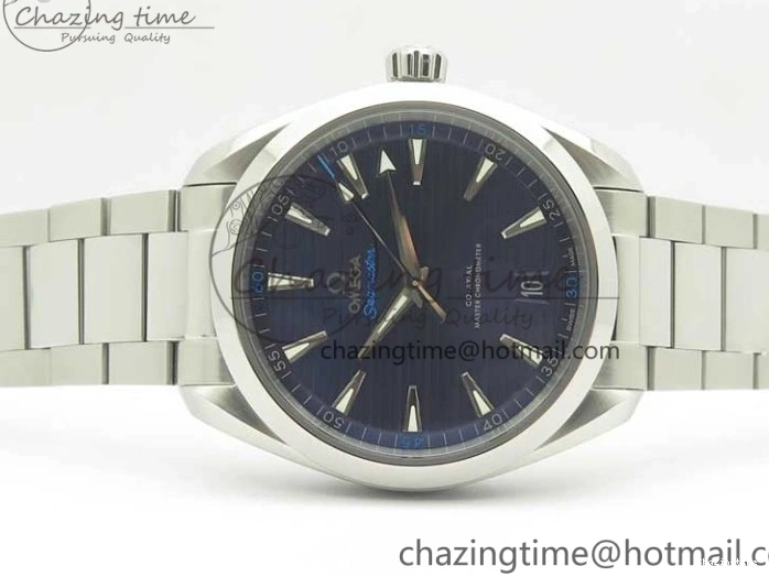 0130 Aqua Terra 150M Master Chronometers VSF 1:1 Best Edition Deep Blue Dial Silver Hand on SS Bracelet A8900 Super Clone HighPerformance 8013